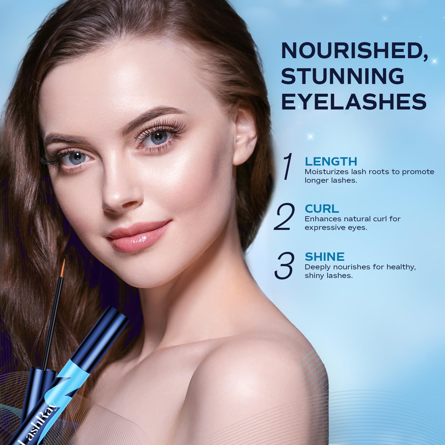 LashRay Renewing Eyelash Serum – Peptide-Infused Growth for Longer, Thicker Natural Lashes (0.1 oz)