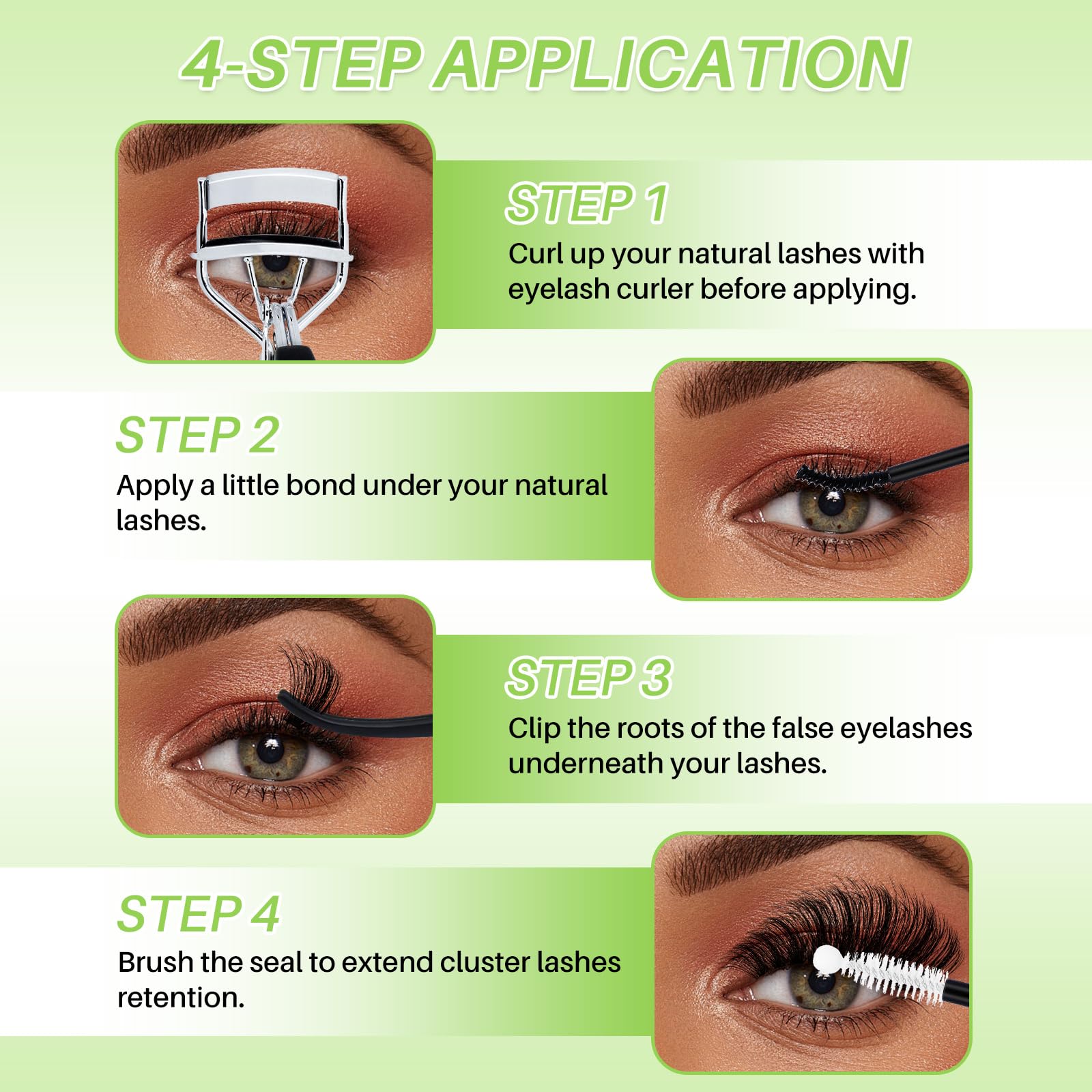 LASHSUN WL+200D Lash Clusters Kit – DIY Lash Extensions with Bond & Seal, Remover & Tweezers