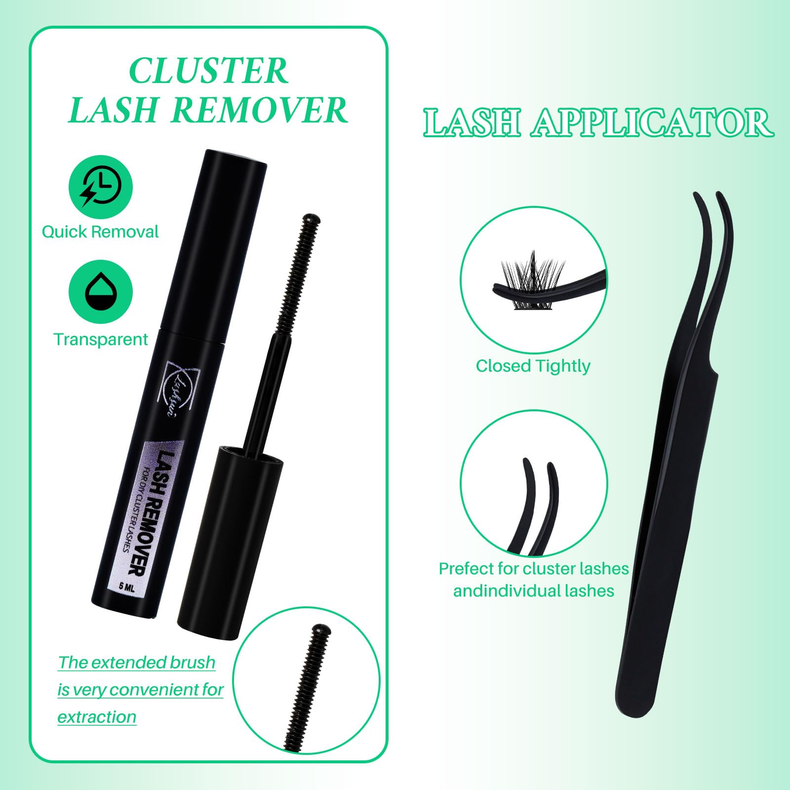 LASHSUN Lash Clusters Kit – Wispy Cat Eye Lashes with Bond, Seal, Remover & Tweezers