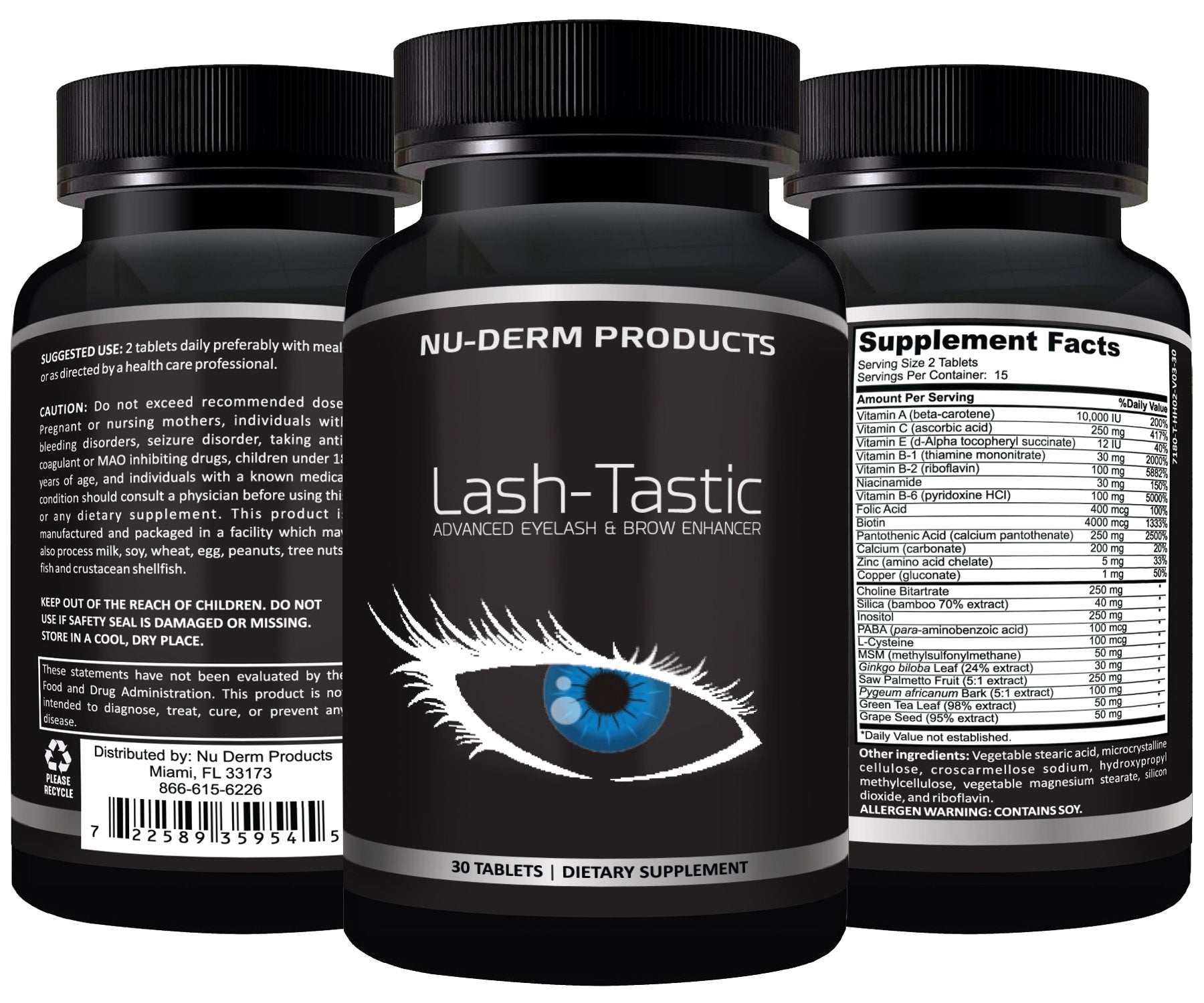 Lashtastic Eyelash Growth Vitamins with Hair Loss Support | Thicker Lashes & Brows