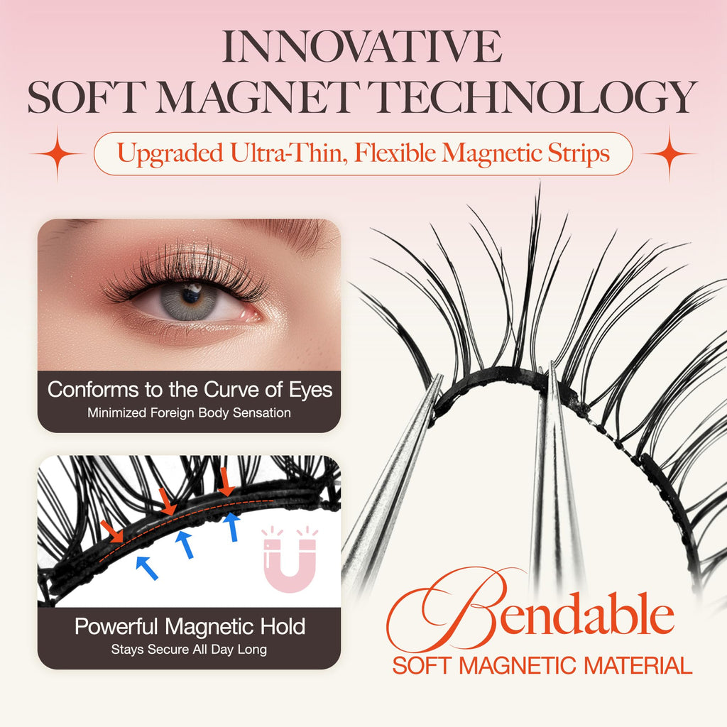 LASHVIEW Upgrade Magnetic Eyelashes with Applicator – Reusable, Glue-Free