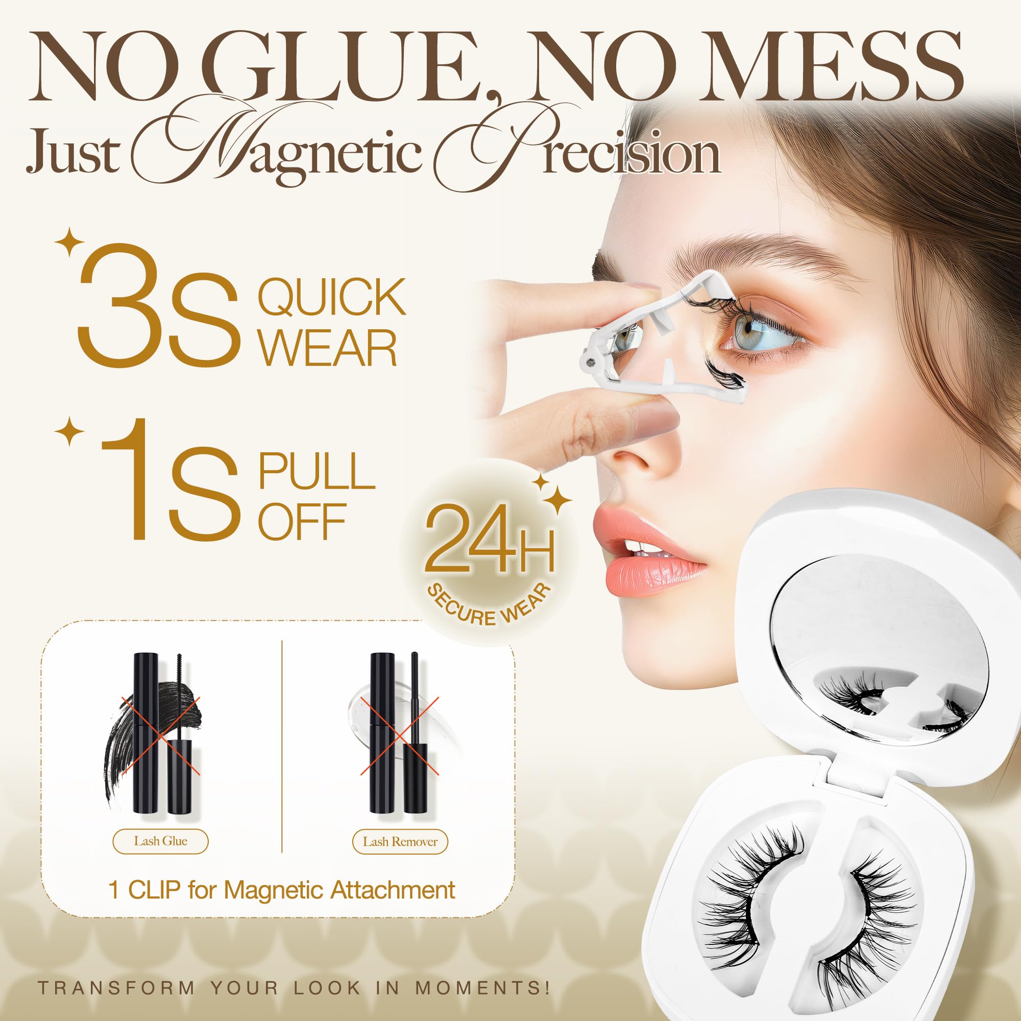 LASHVIEW Magnetic Eyelashes Kit CT27 – Natural Look with Applicator