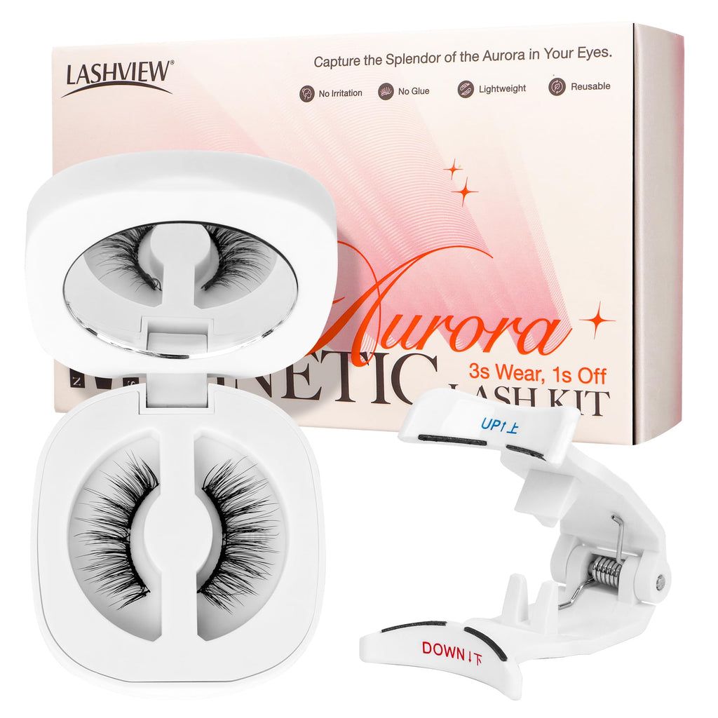 LASHVIEW Magnetic Eyelashes Natural Look RCM01-1 | Reusable Magnetic Lashes with Applicator