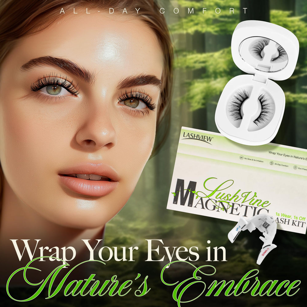 LASHVIEW Magnetic Eyelashes with Applicator L01 – No Glue Needed, Reusable, Windproof & Waterproof, Natural Look