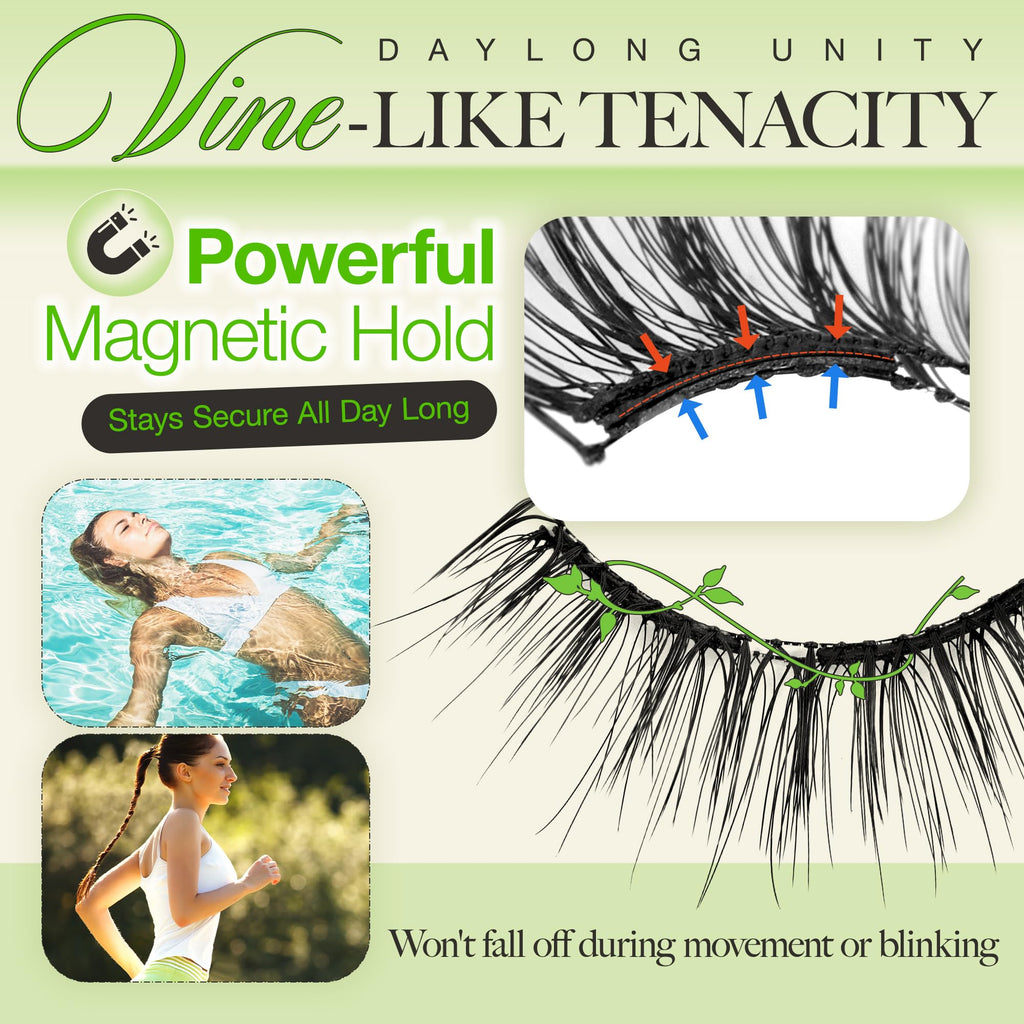LASHVIEW Magnetic Eyelashes with Applicator L01 – No Glue Needed, Reusable, Windproof & Waterproof, Natural Look
