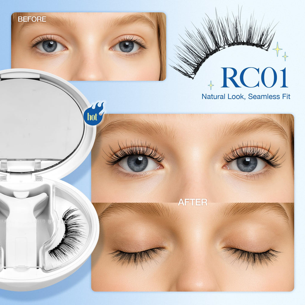 LASHVIEW LunaSoft Magnetic Eyelashes with Applicator – No Glue or Eyeliner, 48H Hold