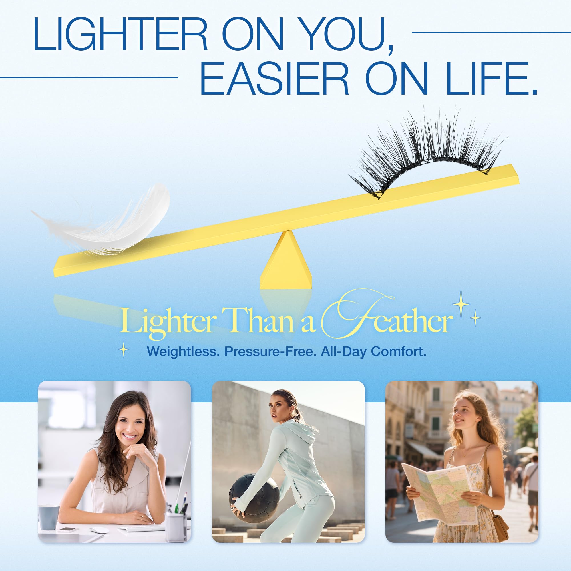 LASHVIEW LunaSoft Magnetic Eyelashes with Applicator – No Glue or Eyeliner, 48H Hold