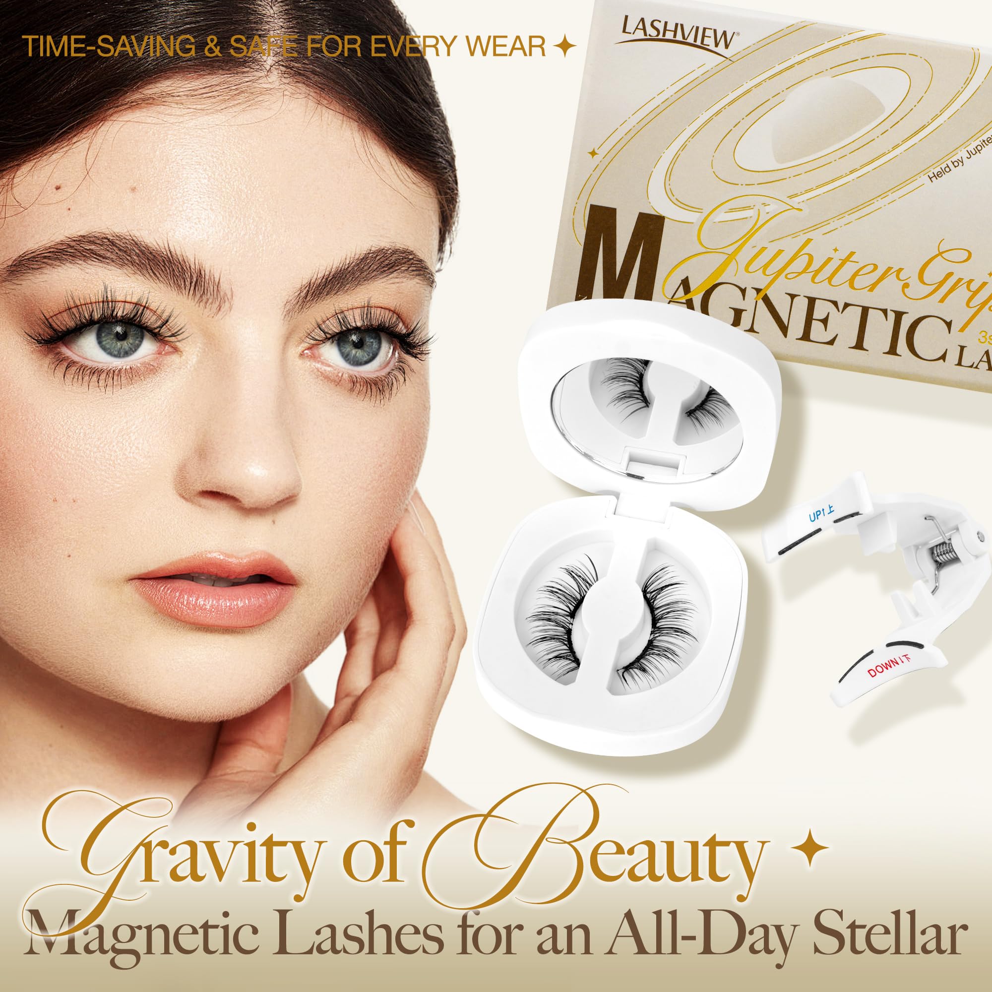 LASHVIEW Update Soft Magnetic Eyelashes Kit CT32 – Natural Look, Reusable