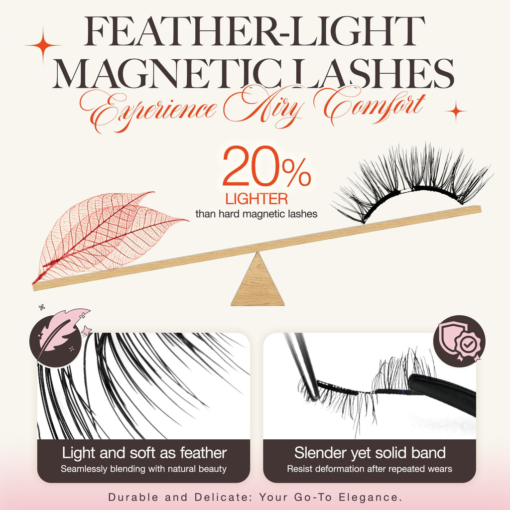 LASHVIEW Upgrade Magnetic Eyelashes with Applicator – Reusable, Glue-Free