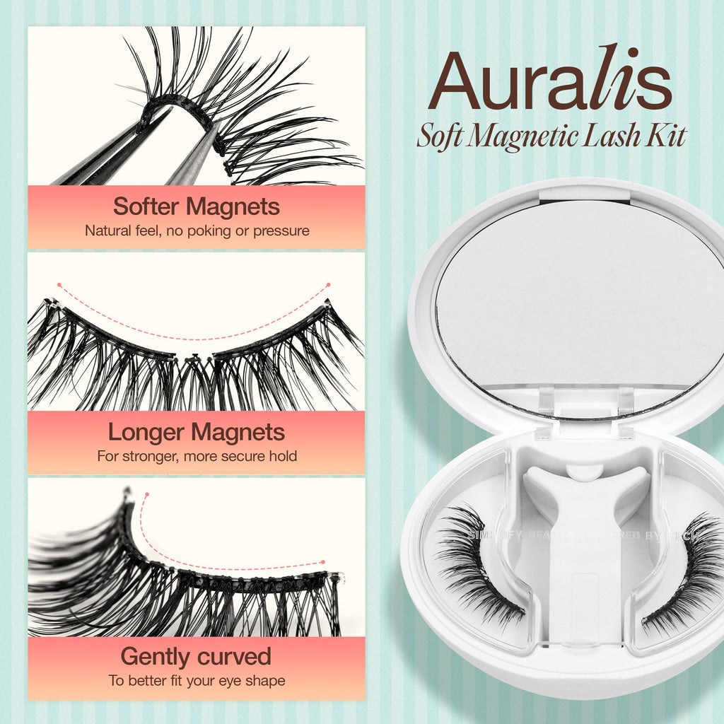 LASHVIEW Upgrade Magnetic Eyelashes with Applicator – No Glue Needed, 0.17mm Ultra-Thin Magnets