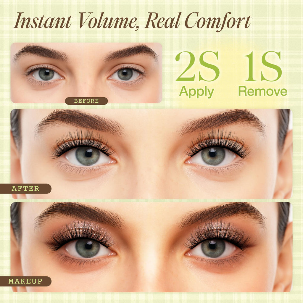 LASHVIEW Self-Adhesive Eyelashes – Natural Look Press-On Lashes, 5 Pairs