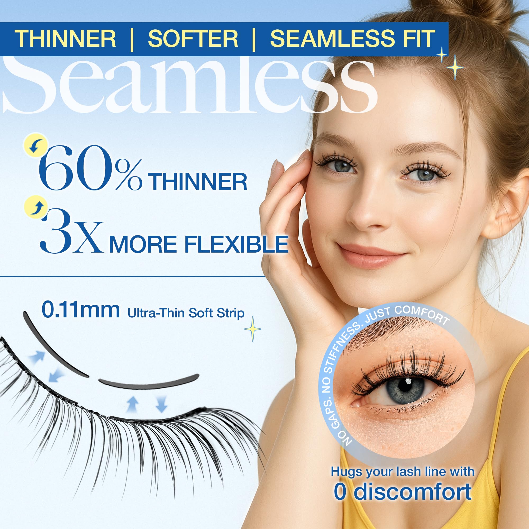 LASHVIEW RC25 Magnetic Eyelashes with Applicator – Natural Look & 48H Hold