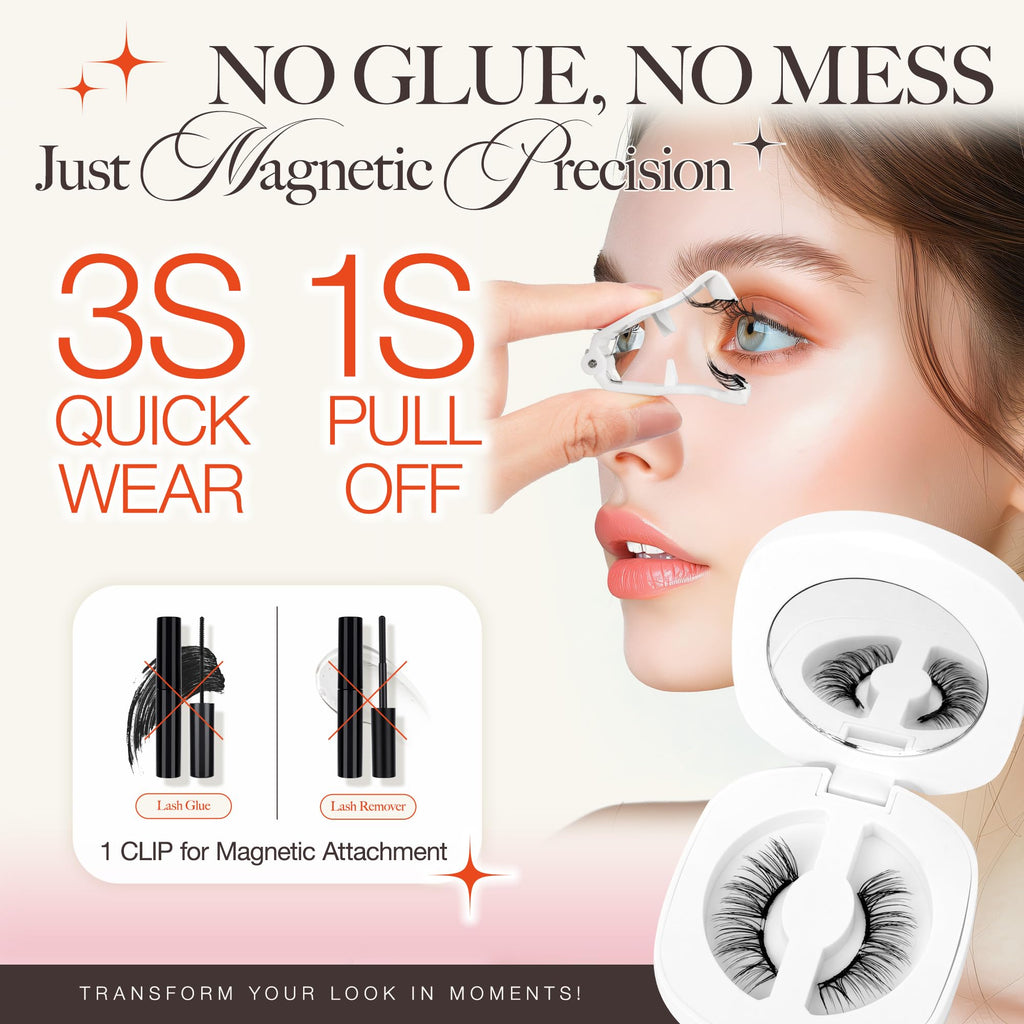 LASHVIEW Upgrade Magnetic Eyelashes with Applicator – Reusable, Glue-Free