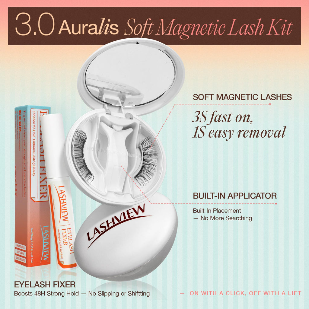 LASHVIEW Soft Magnetic Eyelashes Kit – Natural Look with 0.17mm Ultra-Thin Magnets