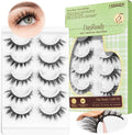 LASHVIEW Self Adhesive Eyelashes – Natural Look Press On Lashes, No Glue Needed, Reusable 5 Pairs (CV201)