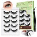 LASHVIEW Self Adhesive Eyelashes – Natural Look, No Glue Needed, Reusable 5 Pairs (CV031)
