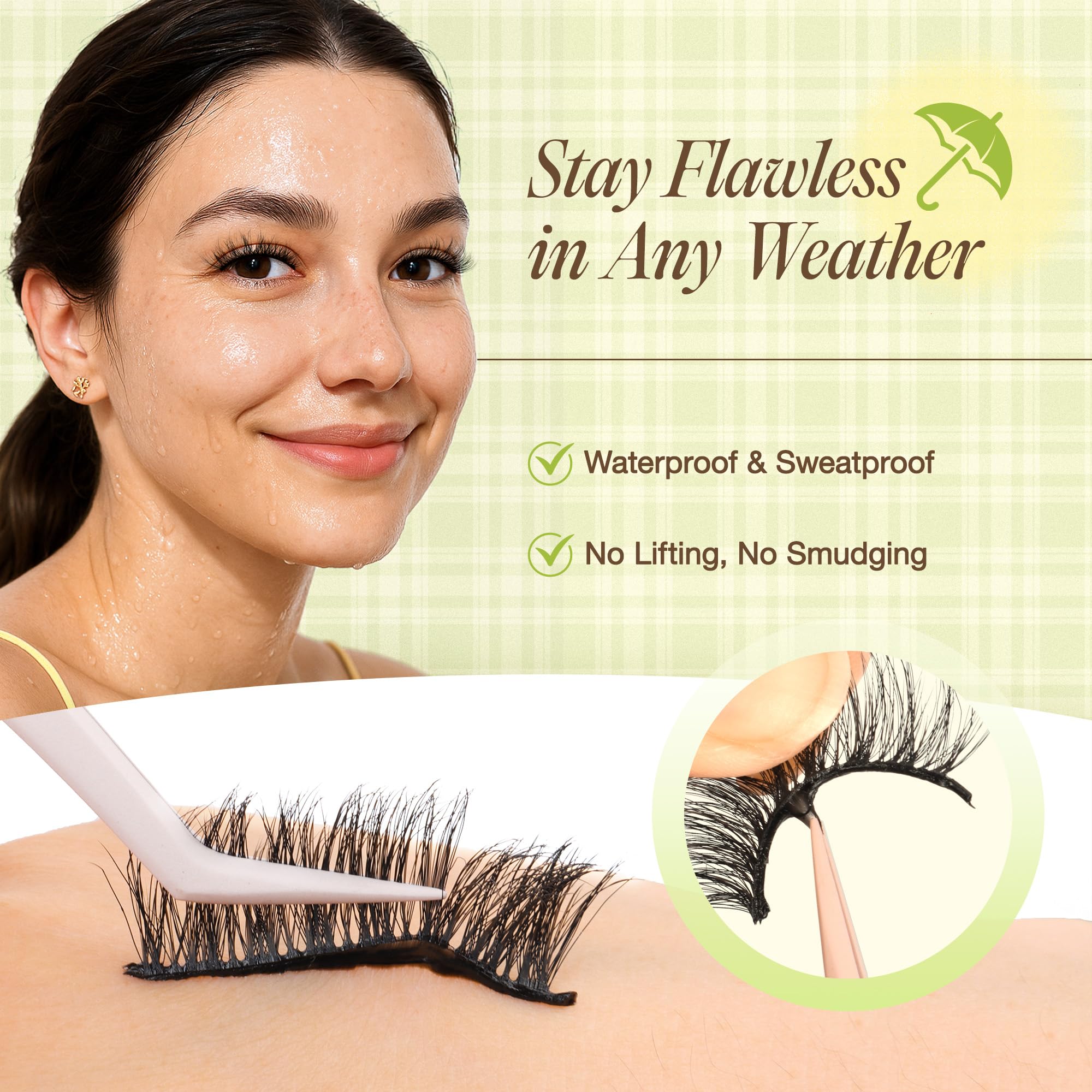 LASHVIEW Self Adhesive Eyelashes – Natural Look Press On Lashes, No Glue Needed, Reusable 5 Pairs (CV201)