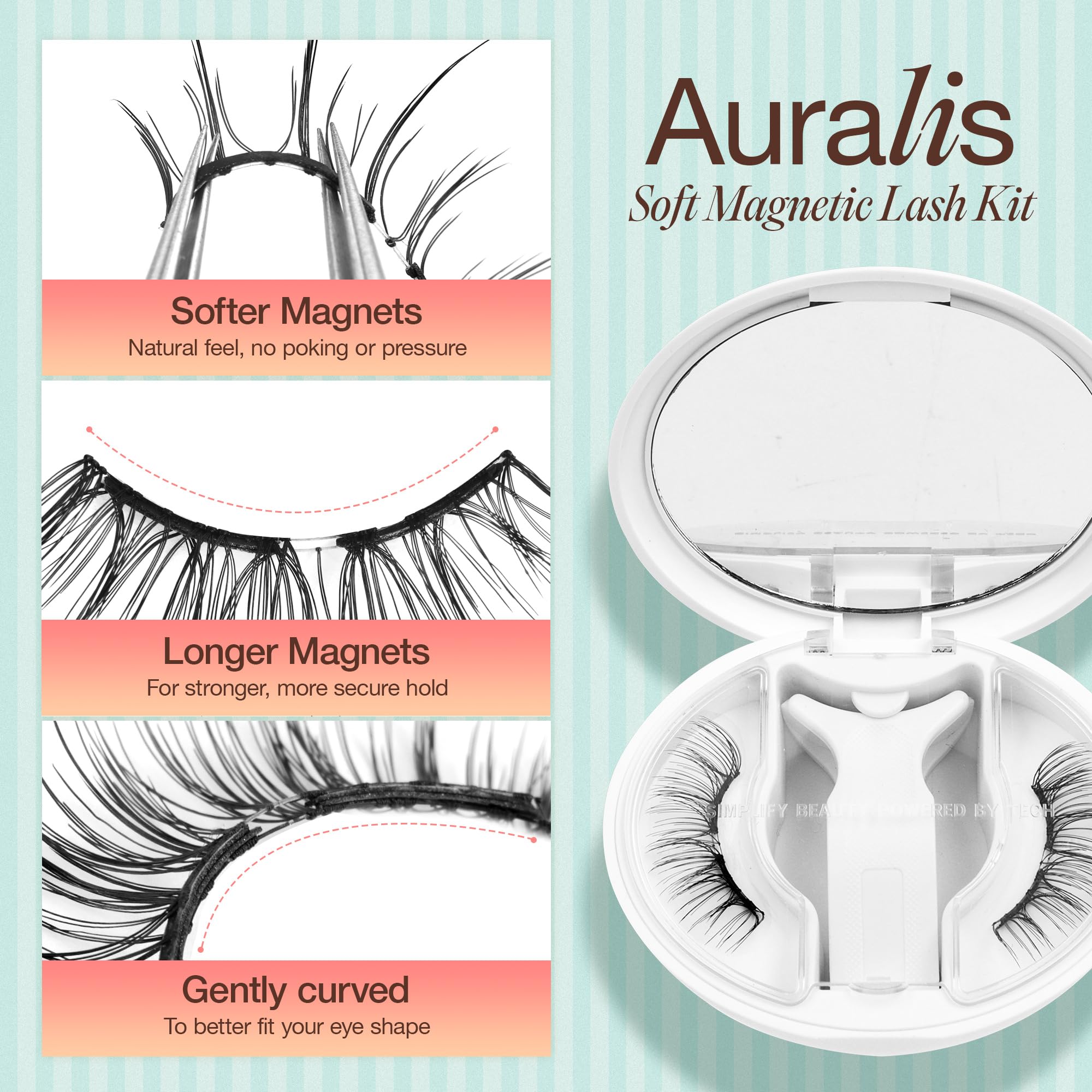 LASHVIEW Soft Magnetic Eyelashes Kit – Natural Look with 0.17mm Ultra-Thin Magnets