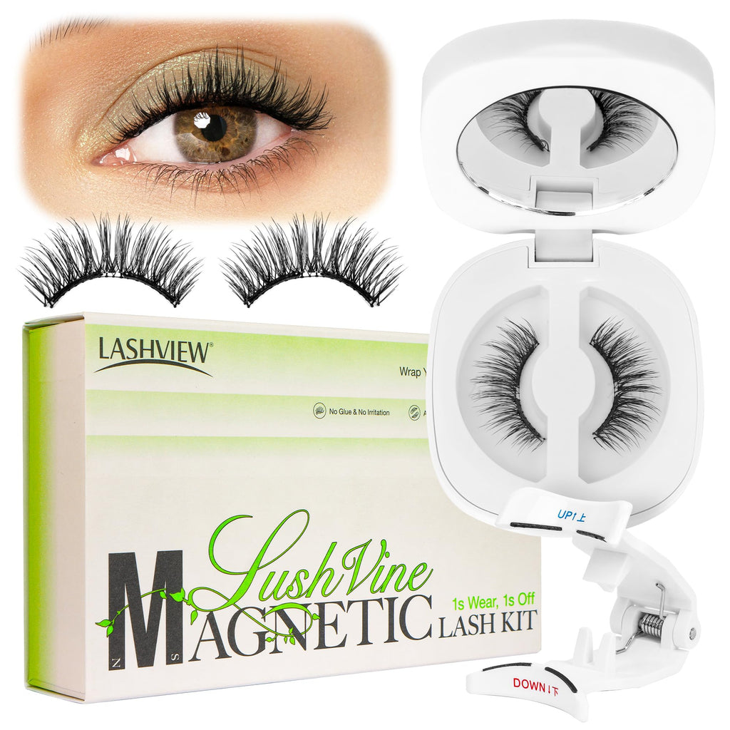 LASHVIEW Upgrade Soft Magnetic Eyelashes with Applicator | Reusable, Glue-Free, All-Day Comfort