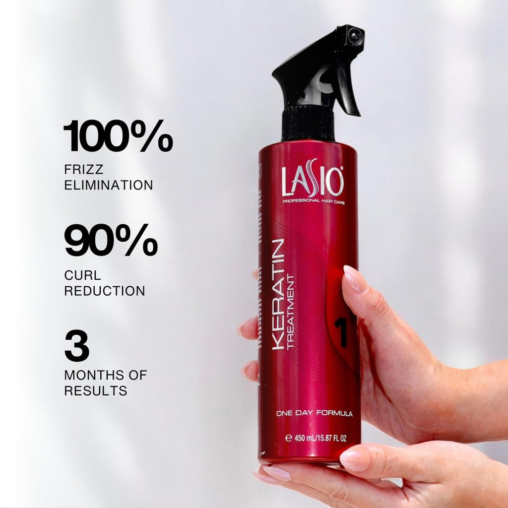 Lasio Keratin One Day Treatment – Frizz Elimination, Smoothing & Strengthening Hair Treatment | Salon-Grade Formula | 15.87 fl oz