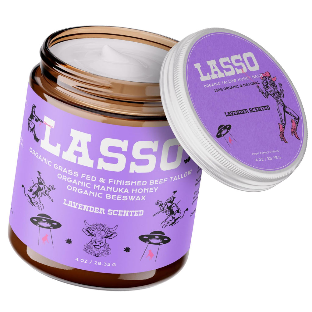 LASSO Lavender Tallow & Honey Balm for Face – Organic Grass-Fed Moisturizer