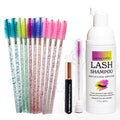 Lasting Lashes Eyelash Extension Shampoo | Eyelash Extension Cleanser with Brush and 12 Spoolies | Safe and Gentle Wash for Extensions and Natural Lashes | 1.7 fl oz 50ml Lash Shampoo