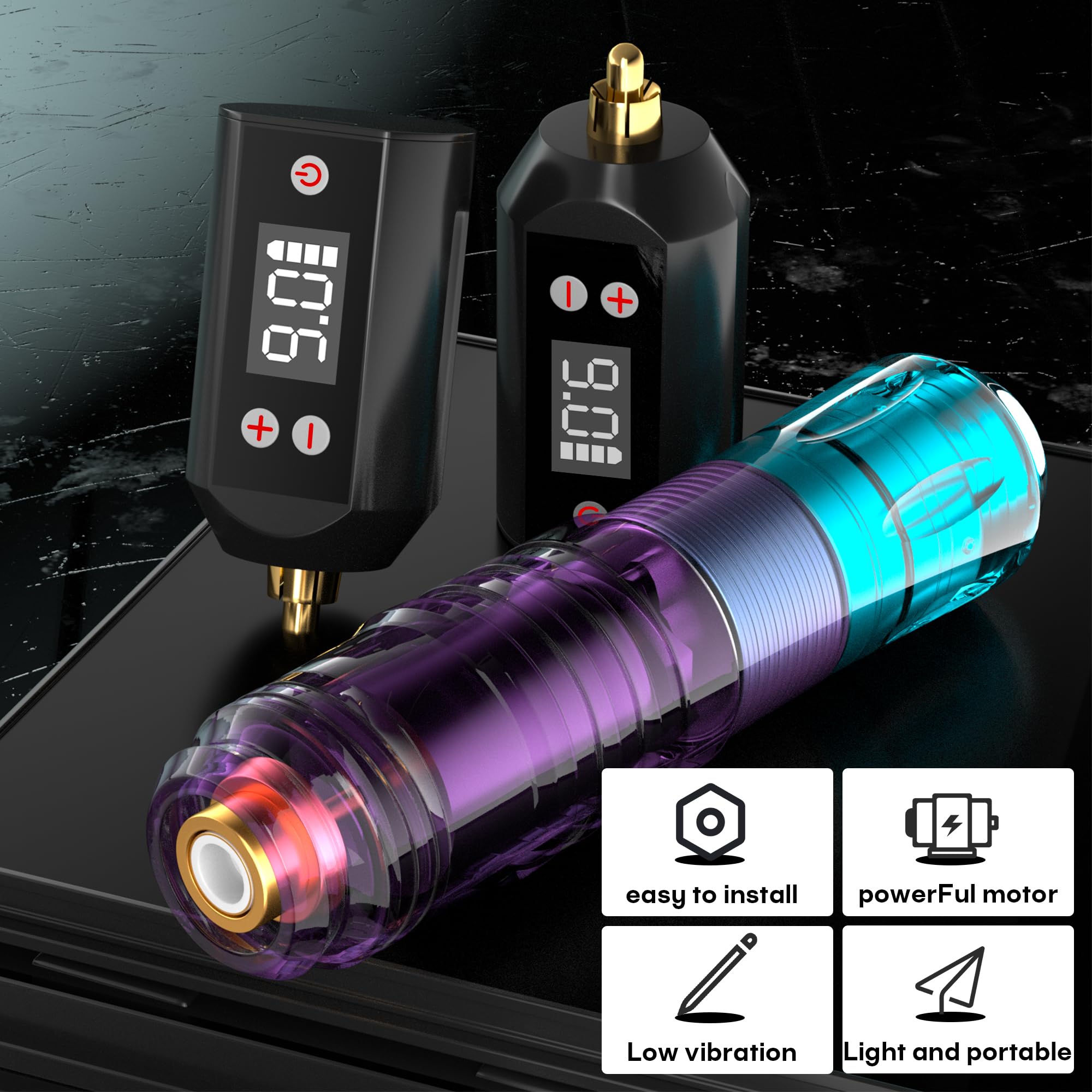 LASTJUDG Tattoo Pen Kit Wireless – Complete Beginner Tattoo Supplies with 2 Batteries and 11 Inks