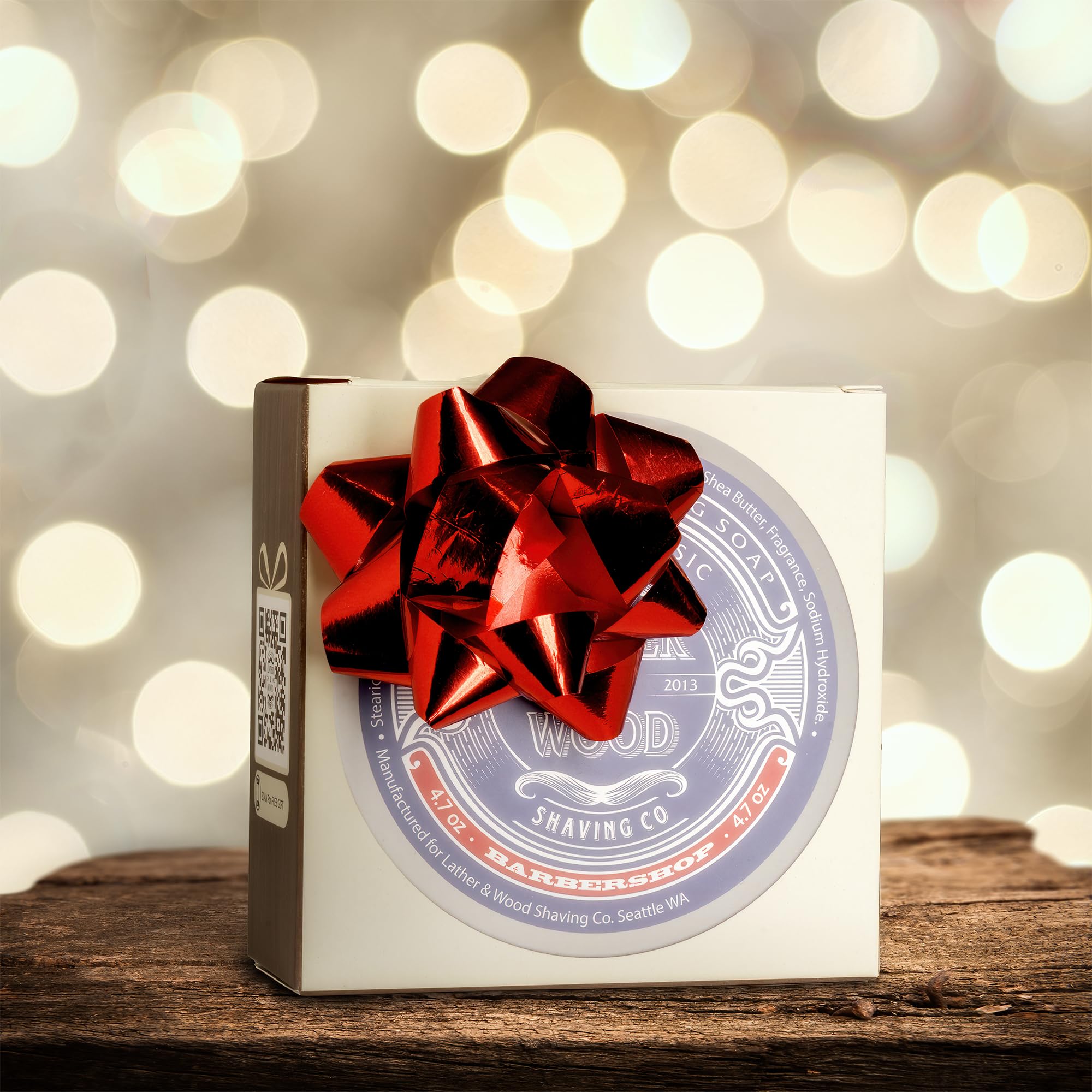 Lather & Wood Shaving Soap Barbershop – Dense Tallow Lather for Premium Wet Shaving