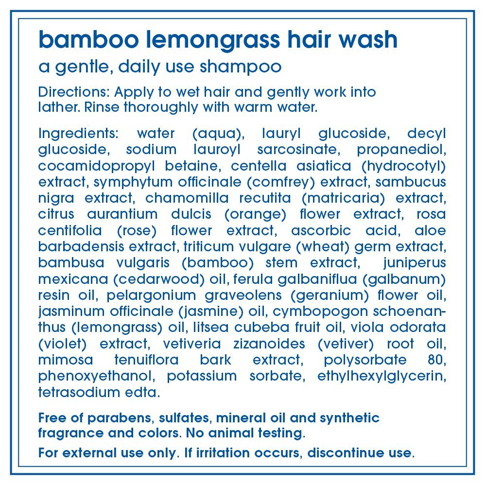 LATHER Bamboo Lemongrass Shampoo & Conditioner Set – Gentle Daily Moisture for All Hair Types (8 oz each)