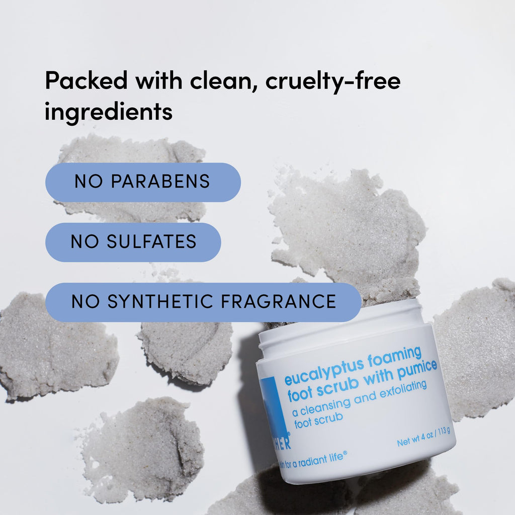 LATHER Foot Scrub with Pumice Stone – Gentle Foaming Exfoliator for Soft Feet | 4 Oz