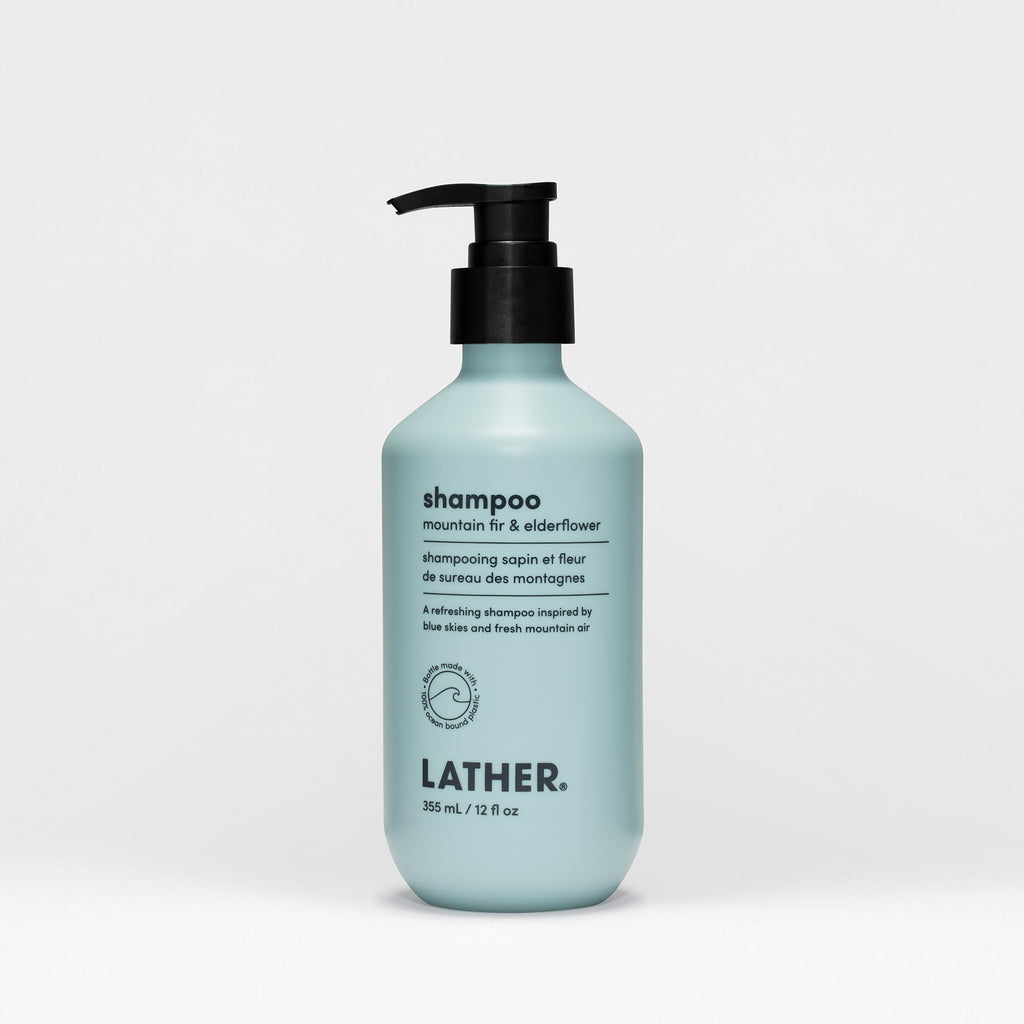 LATHER Mountain Fir & Elderflower Shampoo — Gentle, Sulfate-Free Cleansing for All Hair Types
