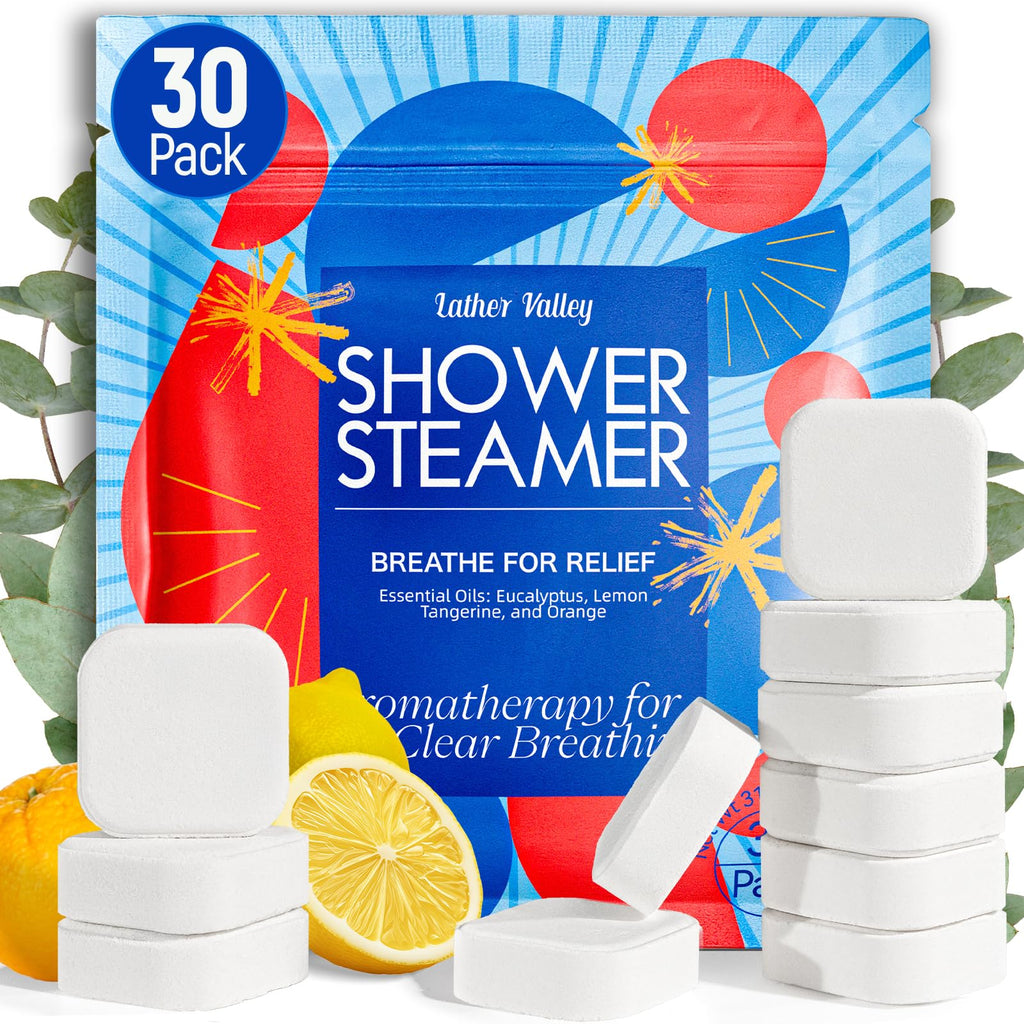 Lather Valley Shower Steamers Aromatherapy & Sport – 30 Pack with 100% Pure Essential Oils