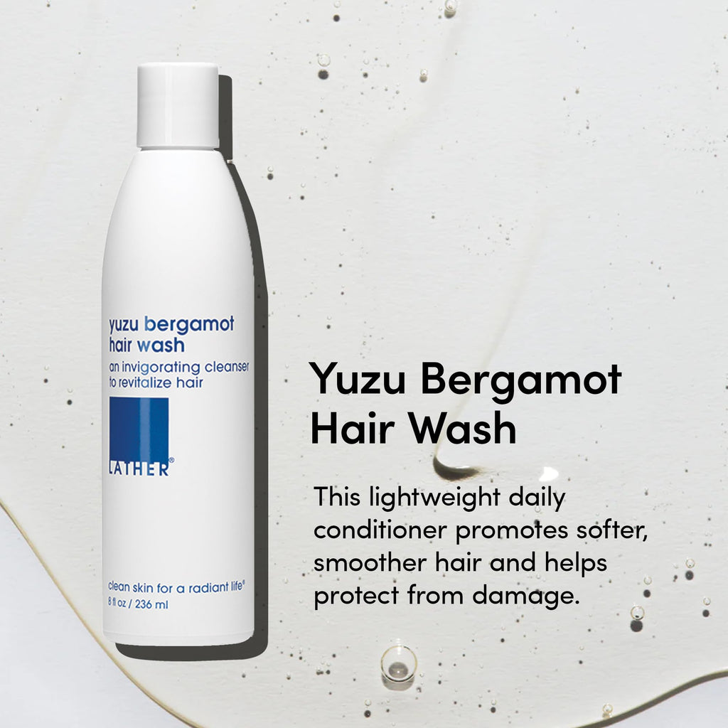 LATHER Yuzu Bergamot Hair Wash – Daily Shampoo & Cleanser | Hotel-Quality, Vegan & Cruelty-Free