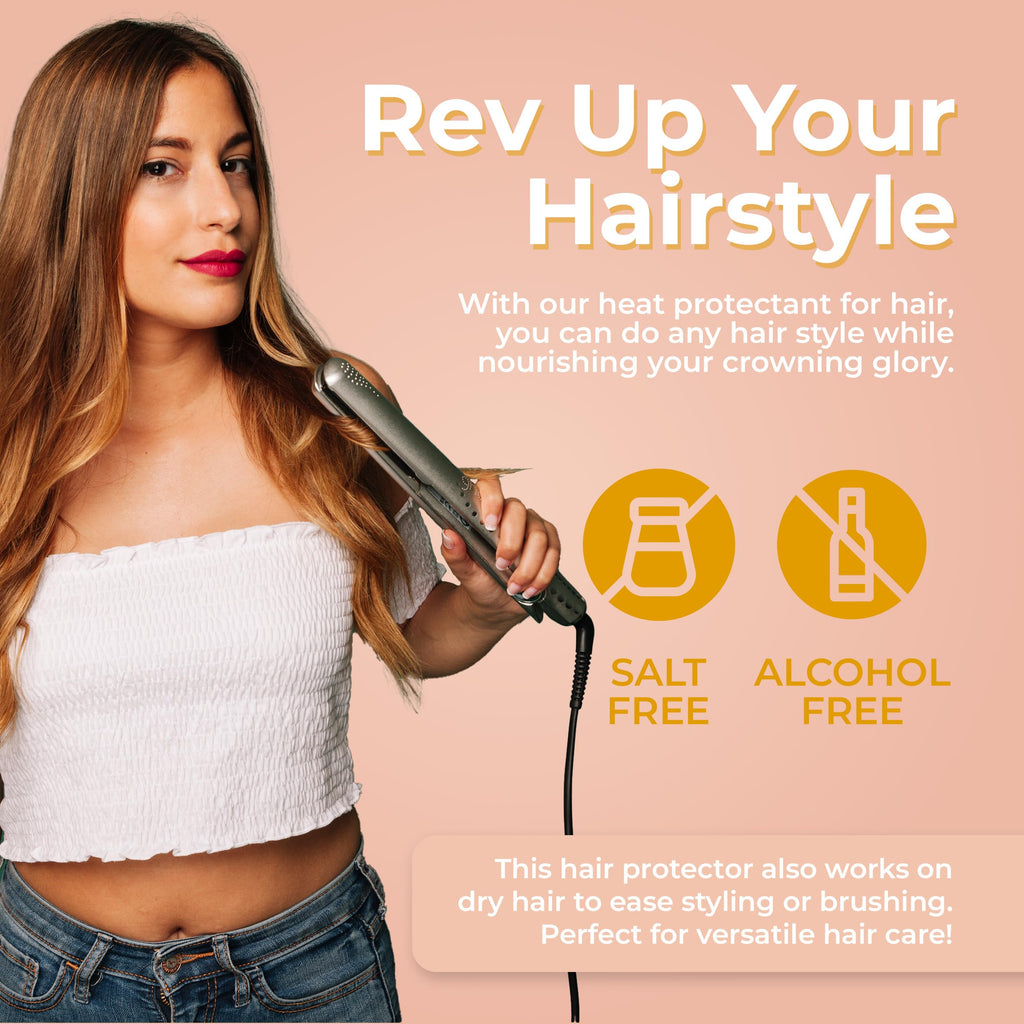LATINOIL Chia Oil Heat Protectant Spray – Hair Heat Shield & Leave-In Conditioner (8 oz)