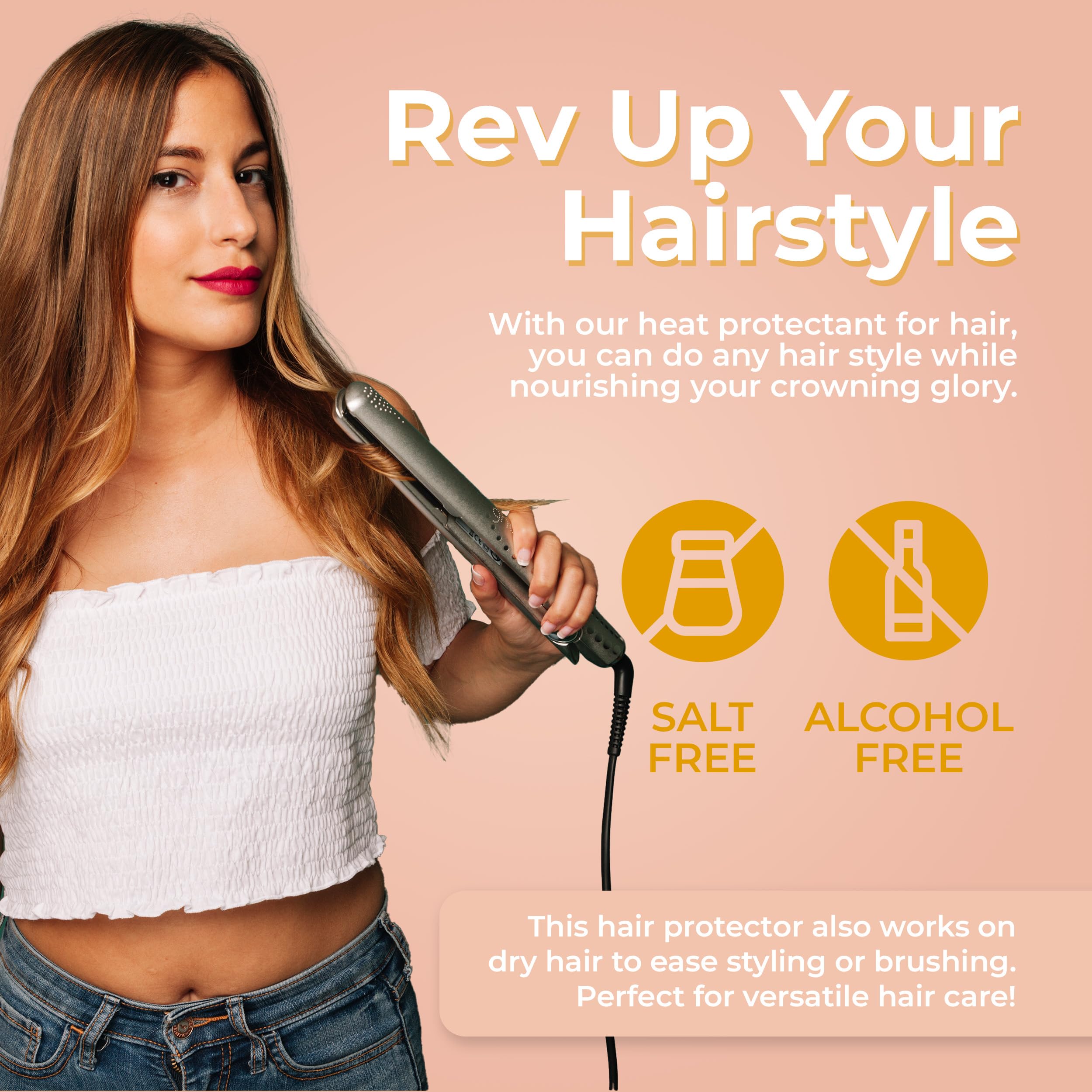 LATINOIL Chia Oil Heat Protectant Spray – Hair Heat Shield & Leave-In Conditioner (8 oz)