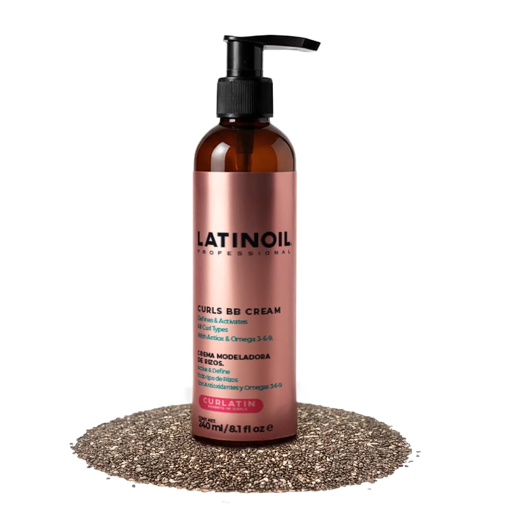 Latinoil Curl Defining Cream - Lightweight frizz control for curly & wavy hair | Chia Seed Oil & Amino Acids