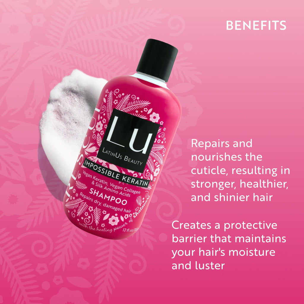 Latinus Beauty Rescue Impossible Keratin Anti-Frizz Shampoo – 2 x 12 oz Bottles