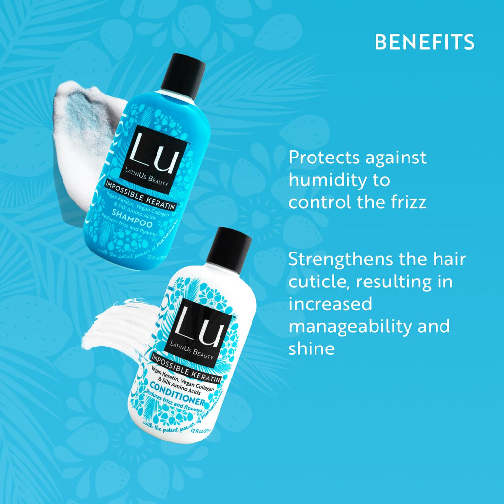 Lu by LatinUs Beauty Control Set – Anti-Frizz Shampoo and Conditioner with Impossible Keratin™ (2-Pack)