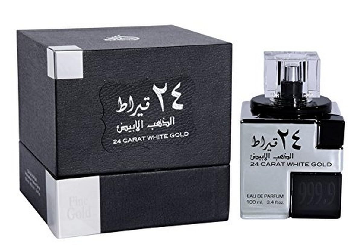 Lattafa 24 Carat White Gold Unisex Eau de Parfum Spray – 3.4 oz