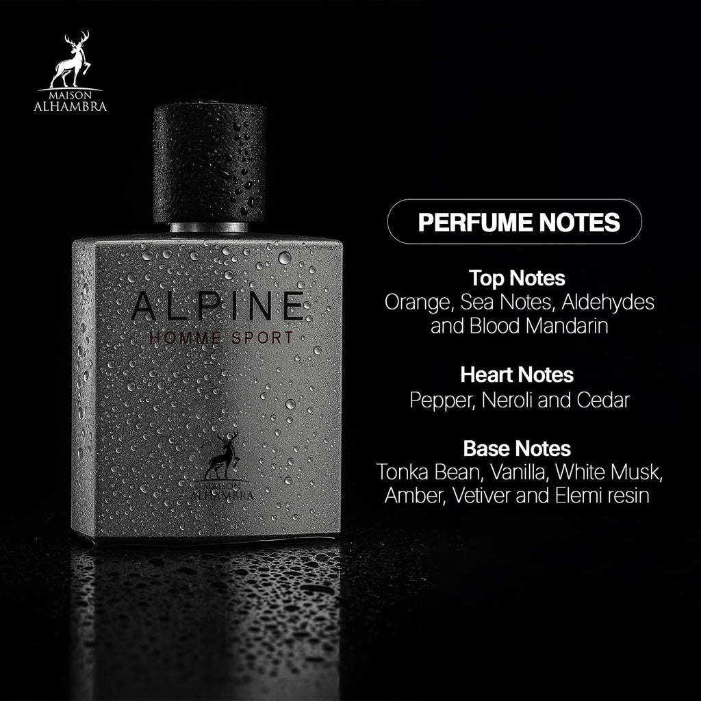 Lattafa ALHAMBRA ALPINE HOMME SPORT EDP 100ml | Long-Lasting Luxury Fragrance for Men & Women | Gift Set
