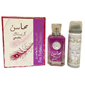 Lattafa Mahasin Crystal Violet 2-Piece Set for Women – 3.4 oz EDP + 1.7 oz Deodorant