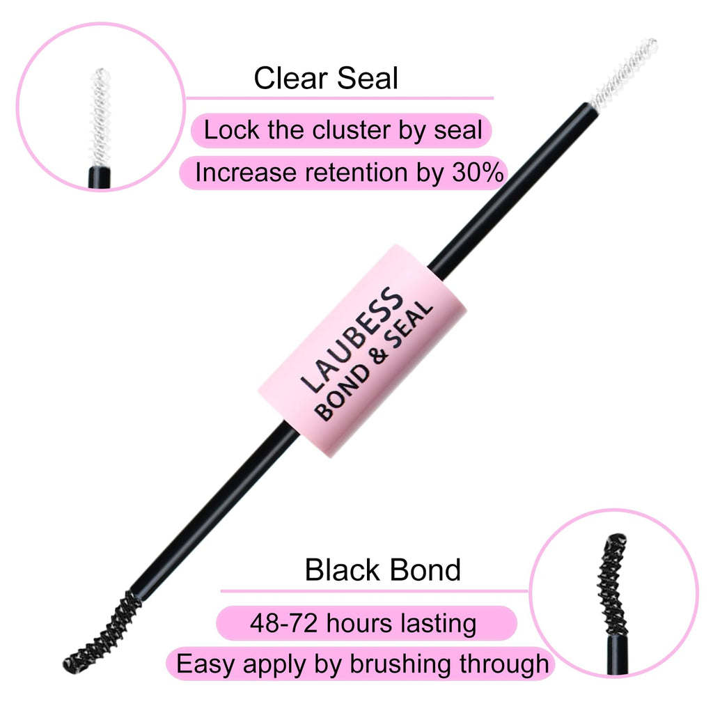 LAUBESS 3-in-1 Lash Glue, Bond & Seal with Remover – Waterproof; Eyelash Extensions (15ml) – Black