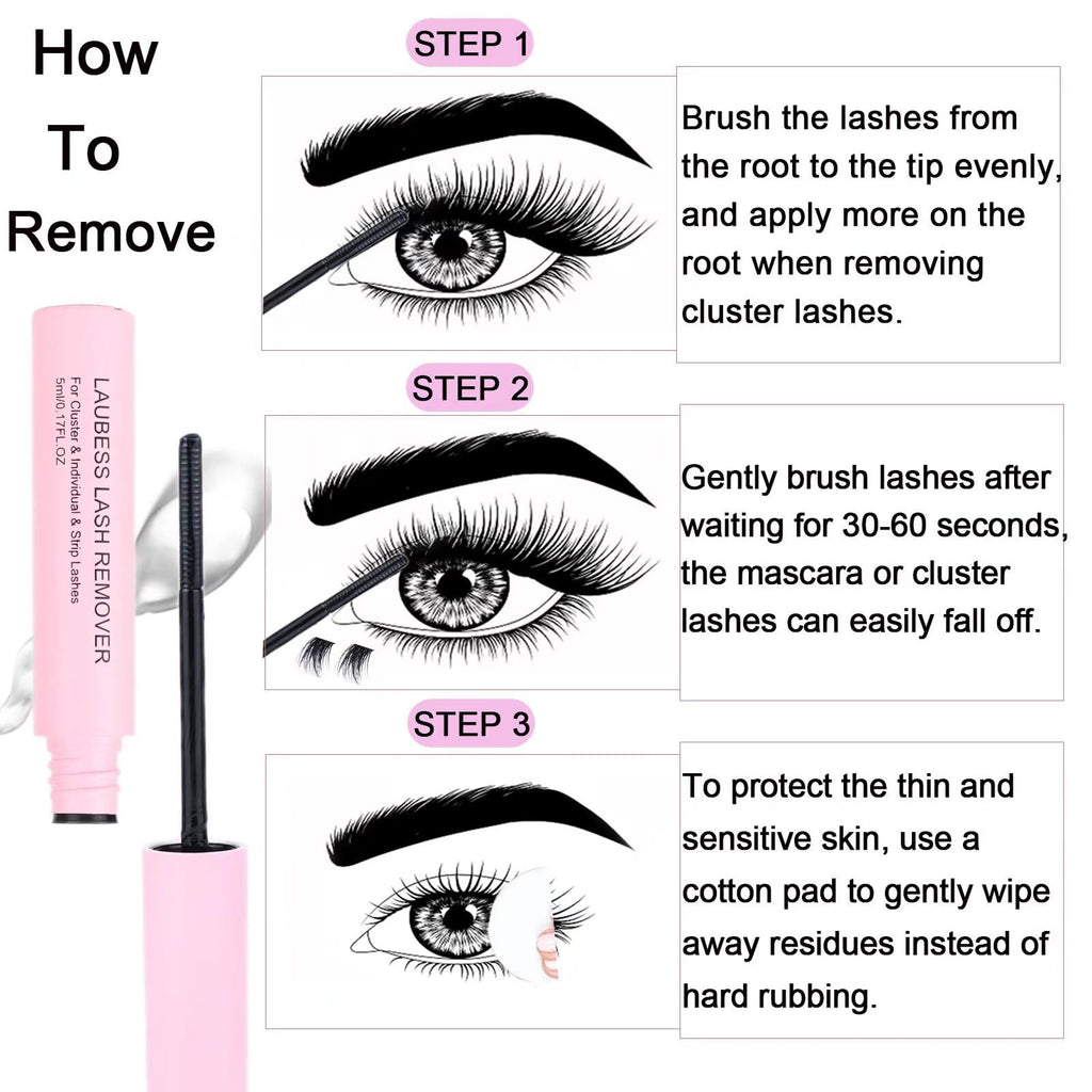 LAUBESS Lash Extension Kit 40D Clusters — DIY Waterproof Lashes Set