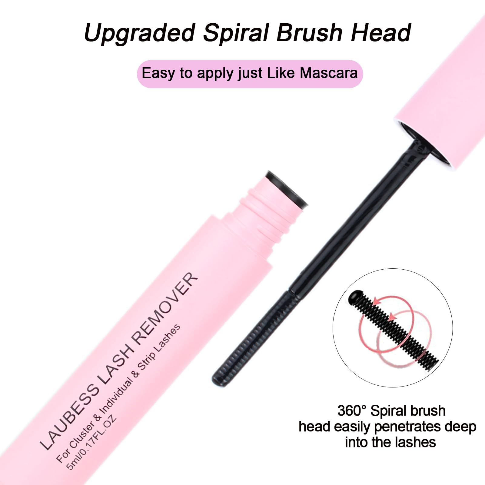 LAUBESS 3-in-1 Lash Glue, Bond & Seal with Remover – Waterproof; Eyelash Extensions (15ml) – Black