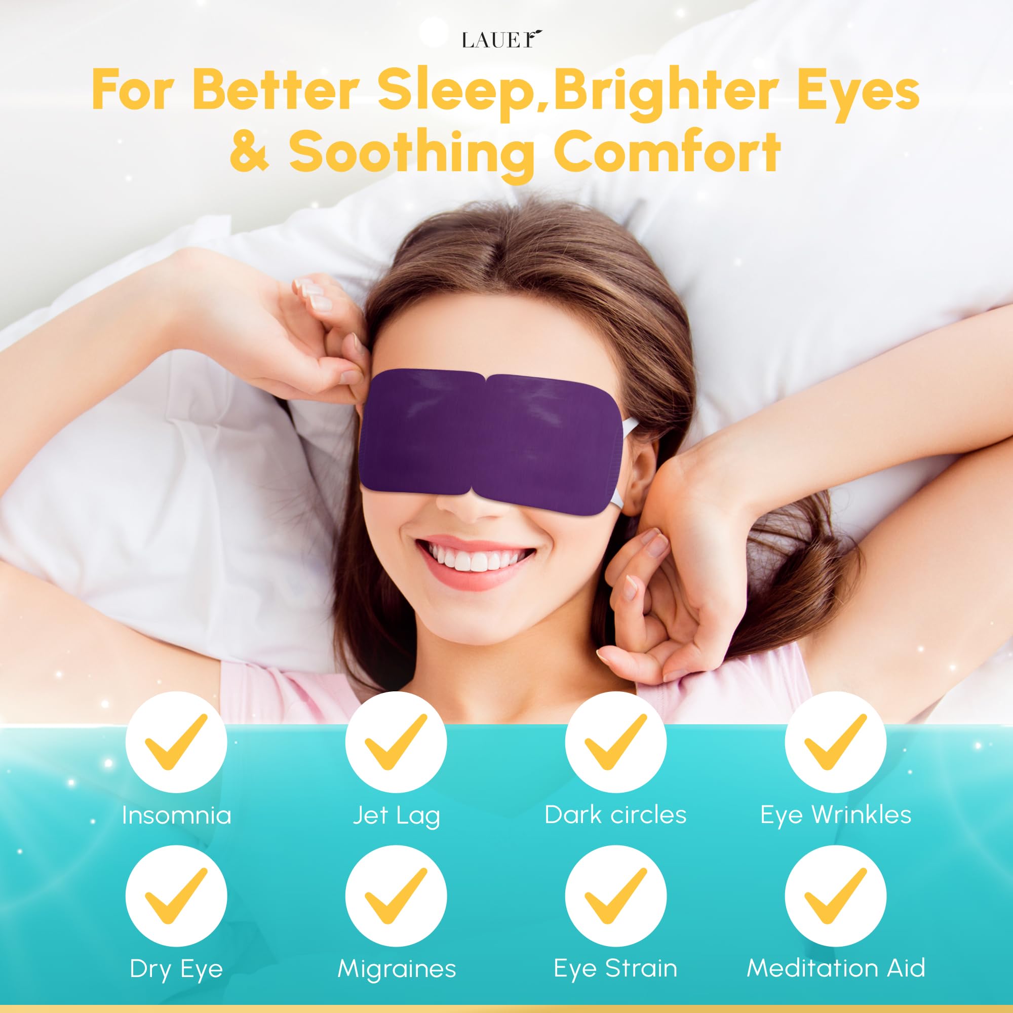 LAUER COSMETIC Heated Eye Steam Mask – Dry Eye Relief, 6-Scent Pack (Lavender, Chamomile, Green Tea, Mint, Mandarin Basilic, Unscented)