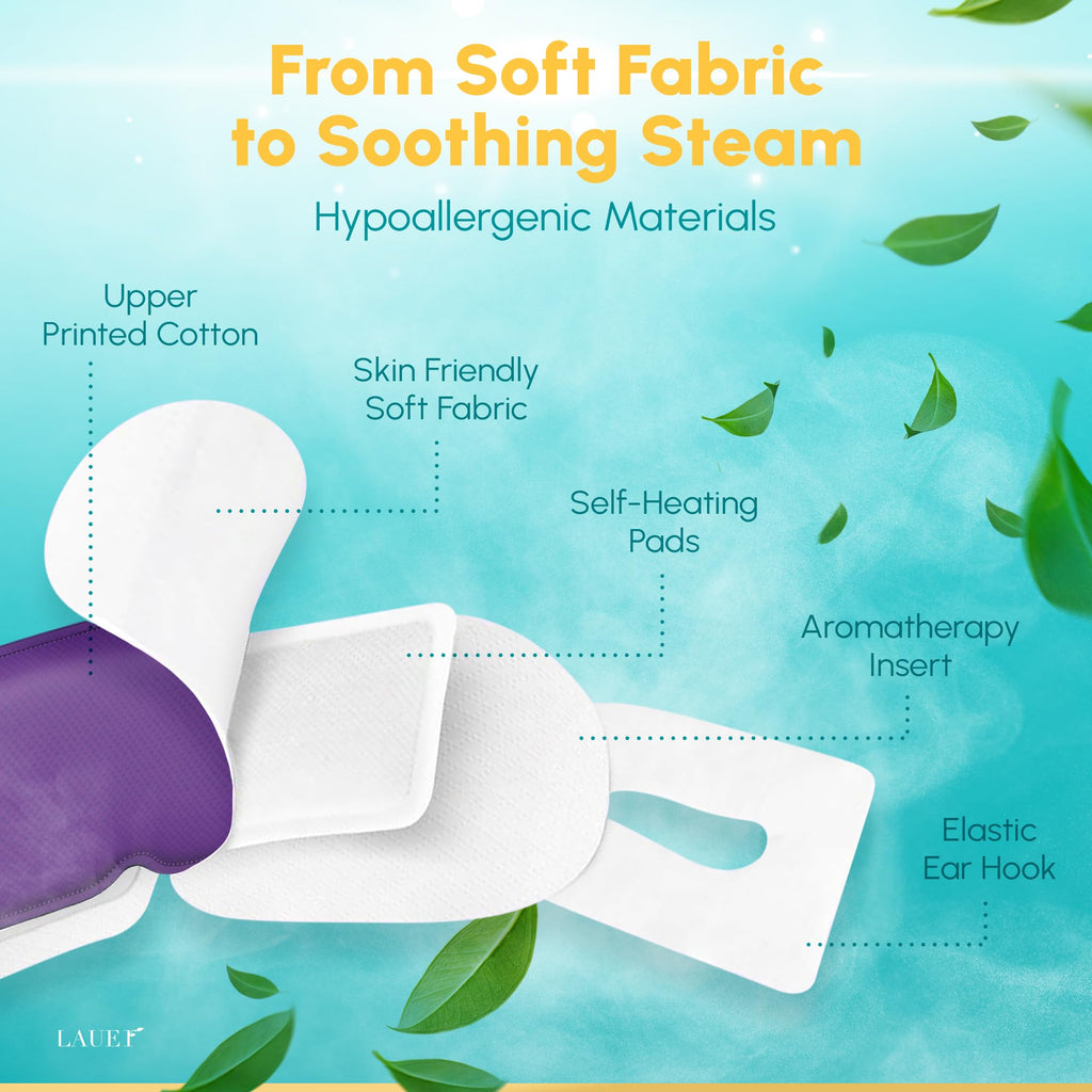 LAUER COSMETIC Heated Eye Steam Mask – Dry Eye Relief, 6-Scent Pack (Lavender, Chamomile, Green Tea, Mint, Mandarin Basilic, Unscented)