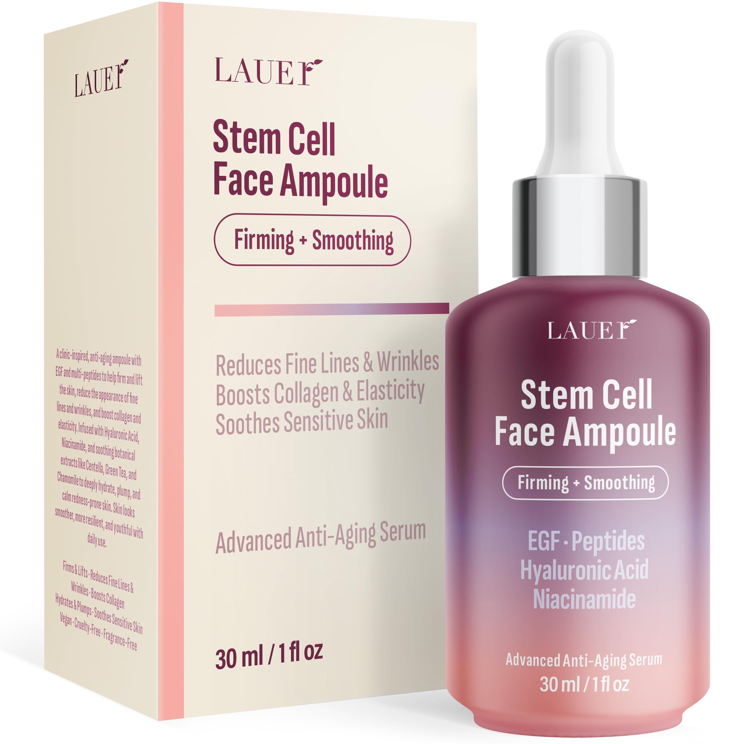 Lauer Cosmetic Stem Cell Face Ampoule – Firming & Smoothing Anti-Aging Serum