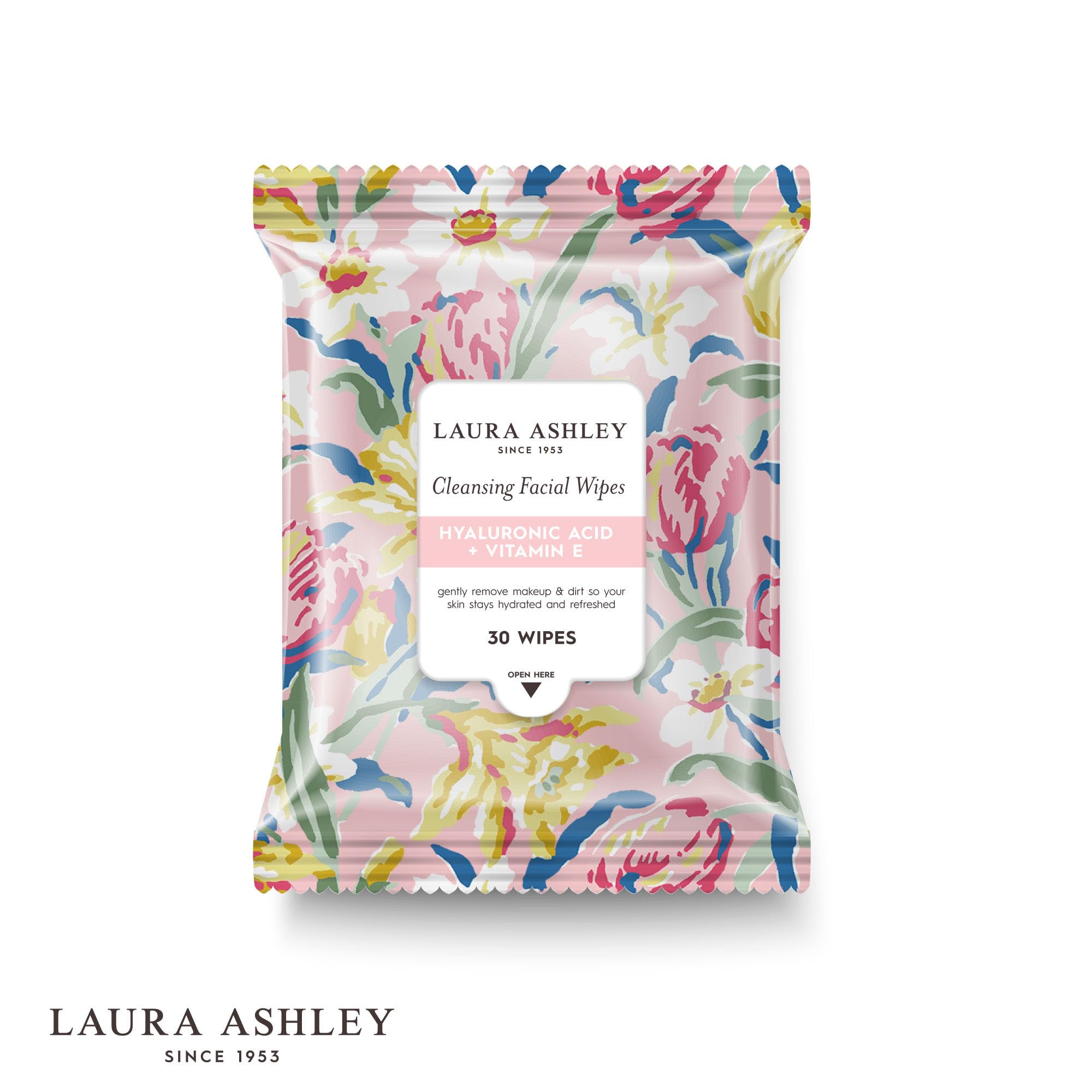 Laura Ashley 4-Pack Face Wipes for Women – Makeup Remover, Vitamin C, Retinol, Hyaluronic Acid | 120 Wipes