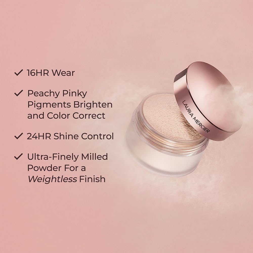 Laura Mercier Translucent Loose Setting Powder – 24HR Shine Control, Soft Matte Finish, 4 Shades | Holiday Gift Set