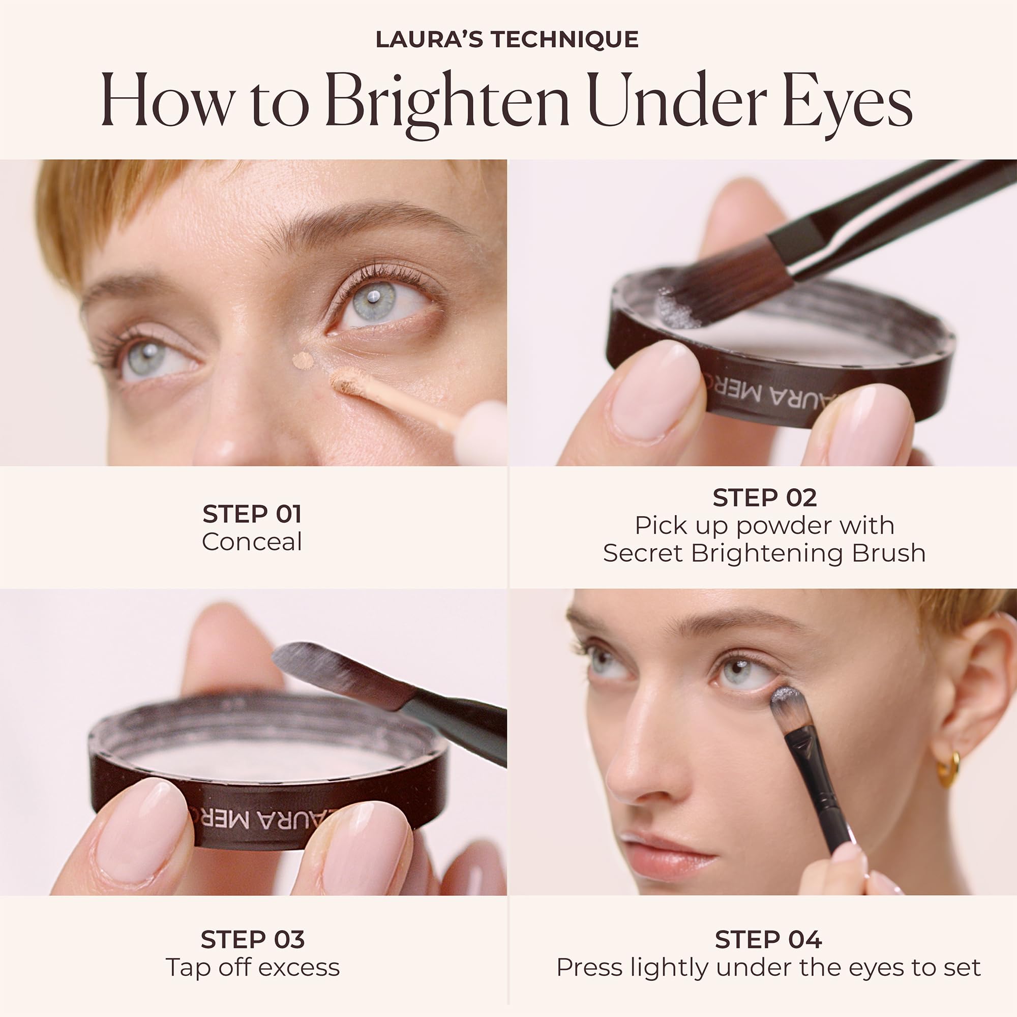 Laura Mercier Secret Brightening Under-Eye Setting Powder – Peach & Pink Pigments